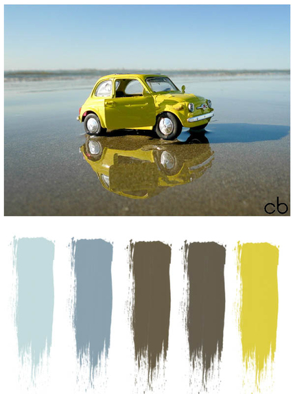 Picture,color blends, color combination,yellow car