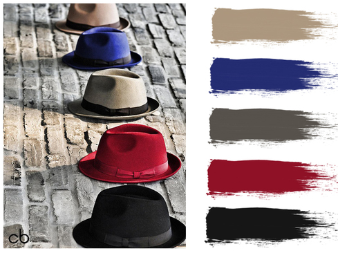 Picture,color blends, color combination,five hats
