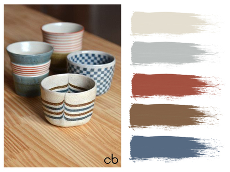 Picture,color blends, color combination,handmade cups