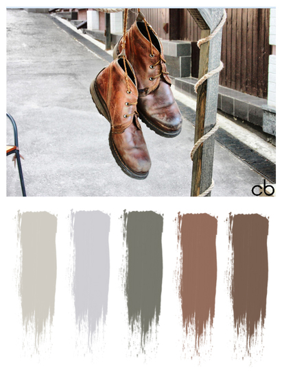 Picture,color blends, color combination,leather boots