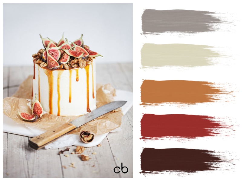 color blends, color combination, cake with figs