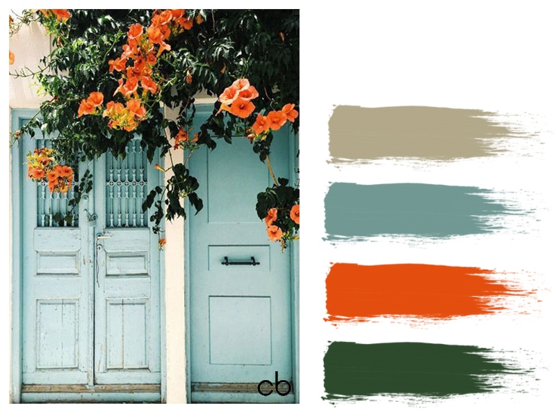 color blends, color combination, door in island