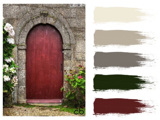 Picture,color blends, color combination,arc shape door