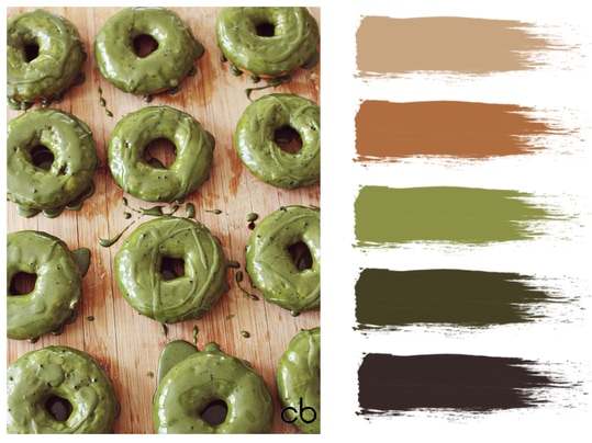 Picture,color blends, color combination,green donuts