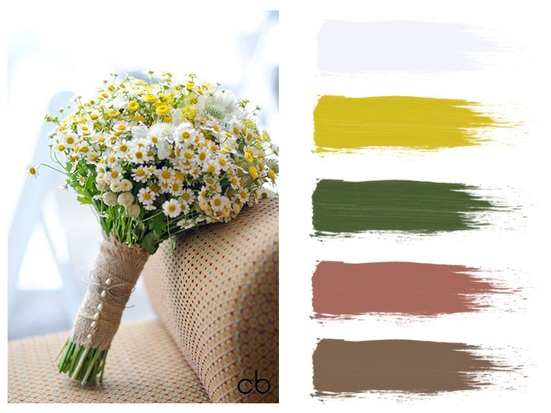Picture,color blends, color combination,chamonile bouquet