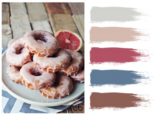 Picture,color blends, color combination,grapefruit donuts