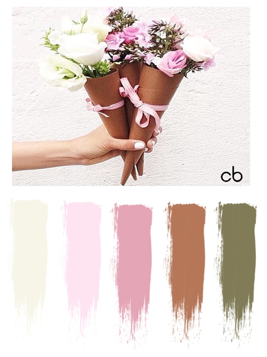 color blends, color combination,cone with flowers