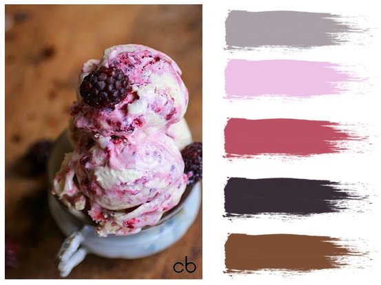 Picture,color blends, color combination,berry icecream