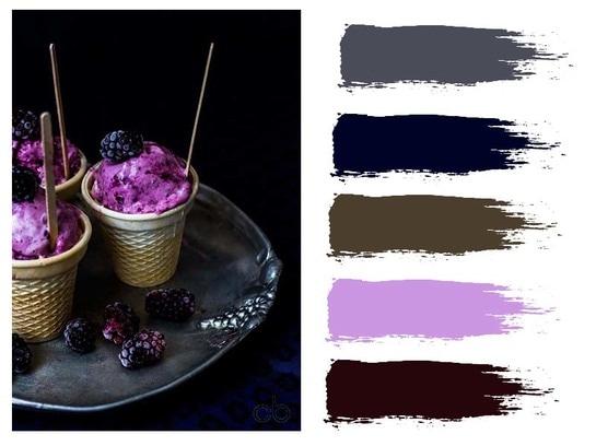 Picture,color blends, color combination,blueberry ice cream