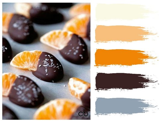 Picture,color blends, color combination,chocolate mandarins