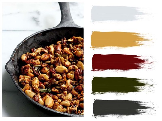 Picture,color blends, color combination,cooked nuts