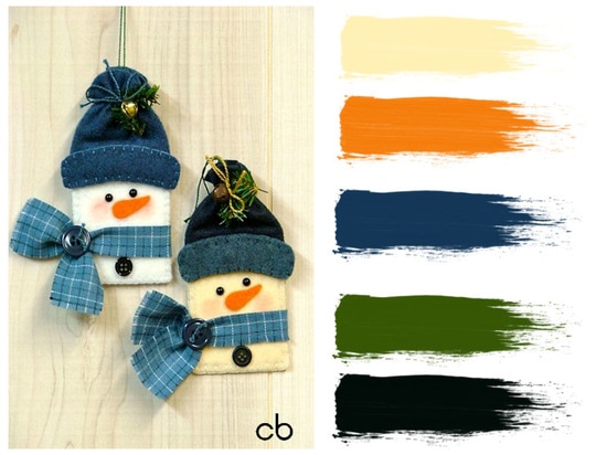 Picture,color blends, color combination,snowmans