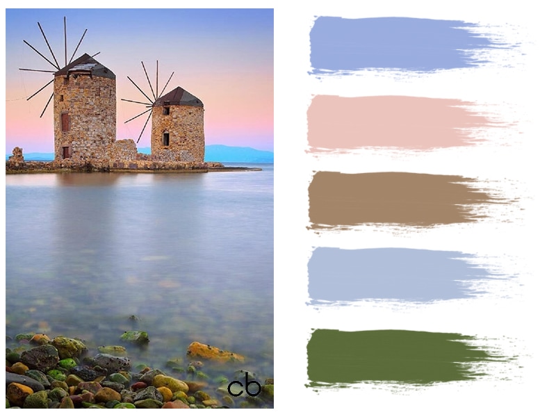 Picture,color blends, color combination,windmills